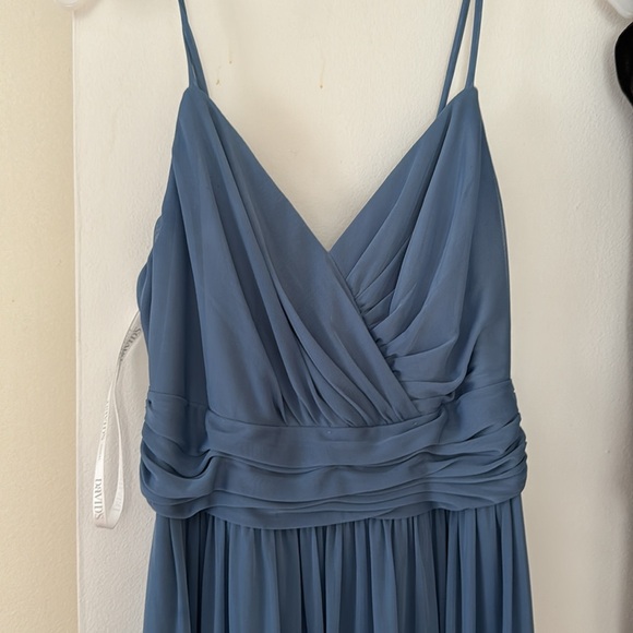 DAVIDS BRIDAL STEEL BLUE DRESS - Picture 4 of 8